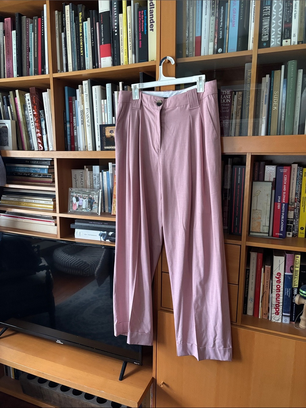 Ganni Dusty Rose Wide-Leg Trousers